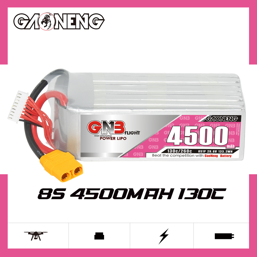 GAONENG GNB 8S 29.6V 4500mAh 130C LiPo Battery XT90