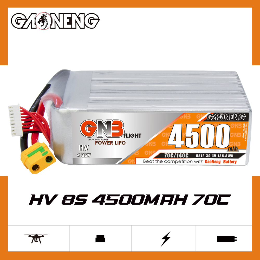 GAONENG GNB HV 8S 30.4V 4500mAh 70C LiPo Battery XT90S