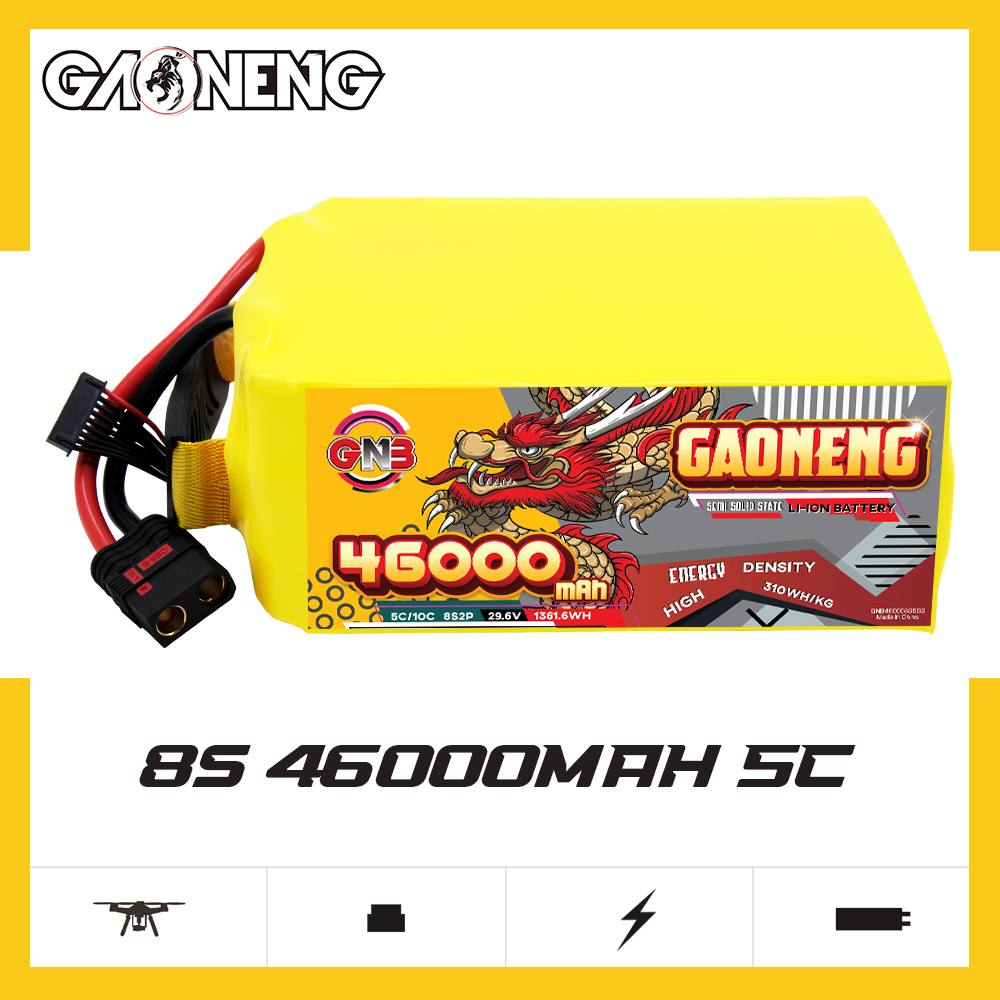 GAONENG GNB 46000mah8S 29.6V 5C QS8 Semi Solid State Li-ion Battery 310WH/kg