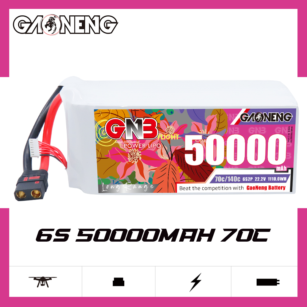GAONENG GNB 6S2P 22.2V 50000mah 70C RC LiPo Battery QS8