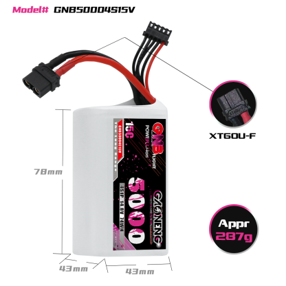 GAONENG GNB 4S 14.8V 5000mah 15C XT60 Li-ion Battery 