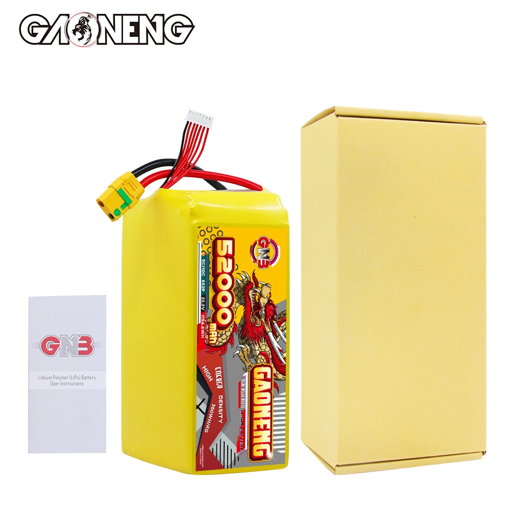 GAONENG GNB 52000mah 6S 22.2V 5C XT90S Semi Solid State Li-ion Battery 350WH/kg