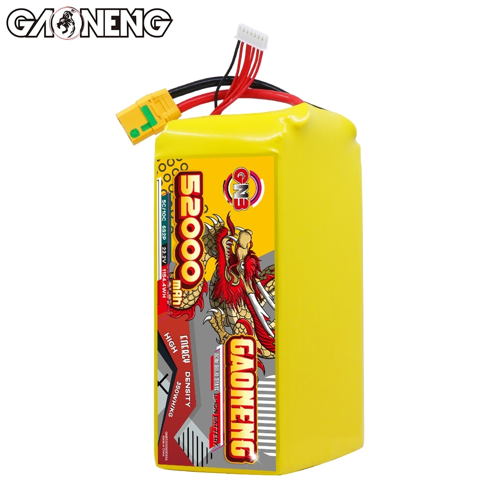 GAONENG GNB 52000mah 6S 22.2V 5C XT90S Semi Solid State Li-ion Battery 350WH/kg