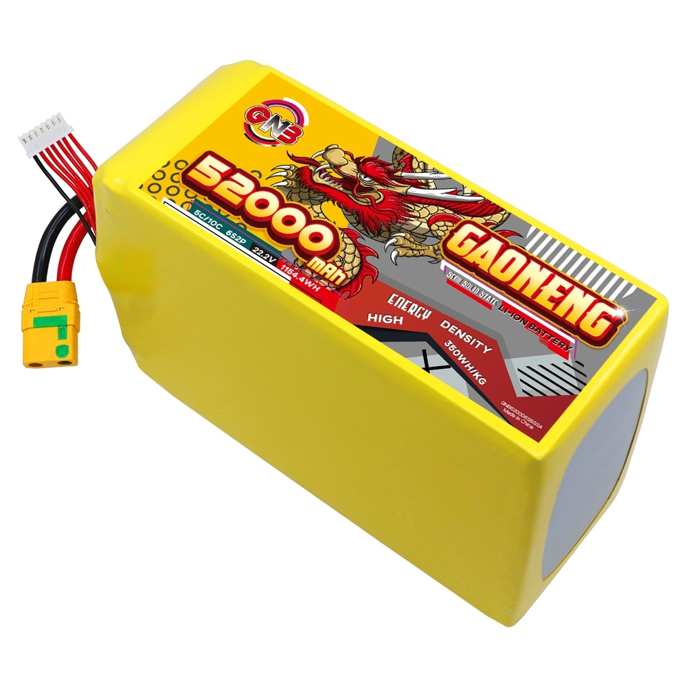 GAONENG GNB 52000mah 6S 22.2V 5C XT90S Semi Solid State Li-ion Battery 350WH/kg