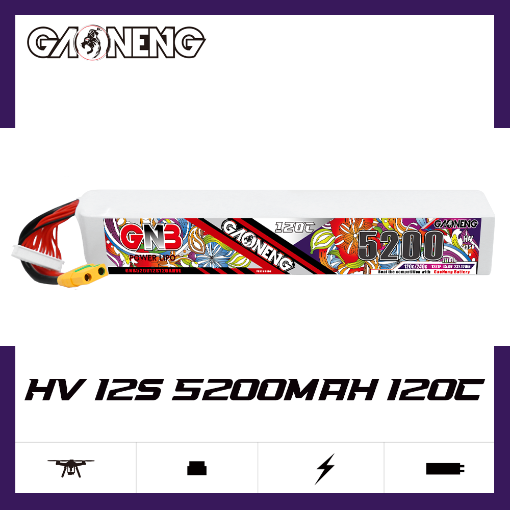 GAONENG GNB 12S 45.6V HV 5200mAh 120C LiPo Battery XT90S