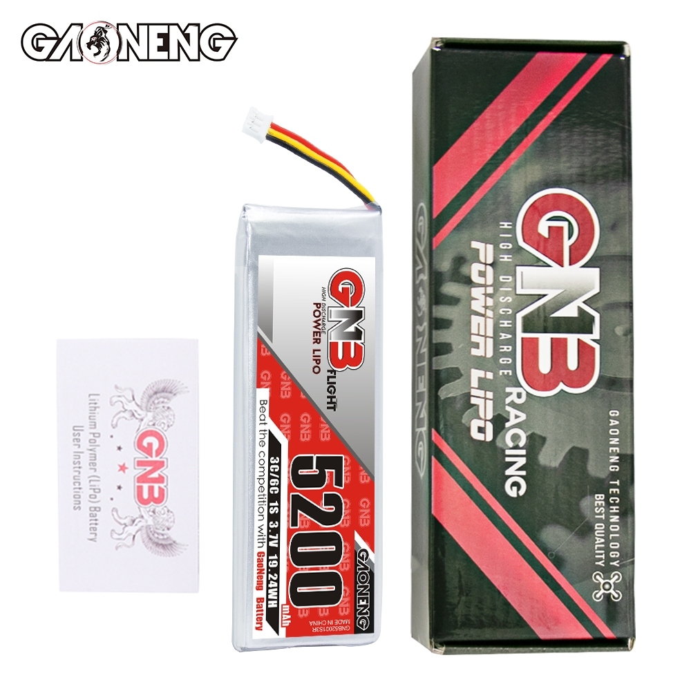 2PCS - GAONENG GNB 1S 3.7V 5200mah 3C LiPo Battery PH2.0 3Pin for TBS Tango 2 Remote Control