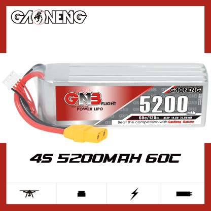 GAONENG GNB 4S 14.8V 5200mAh 60C LiPo Battery XT90