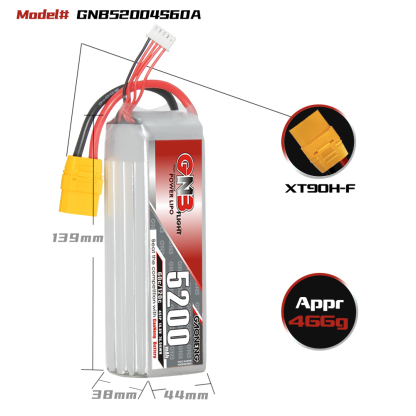 GAONENG GNB 4S 14.8V 5200mAh 60C LiPo Battery XT90