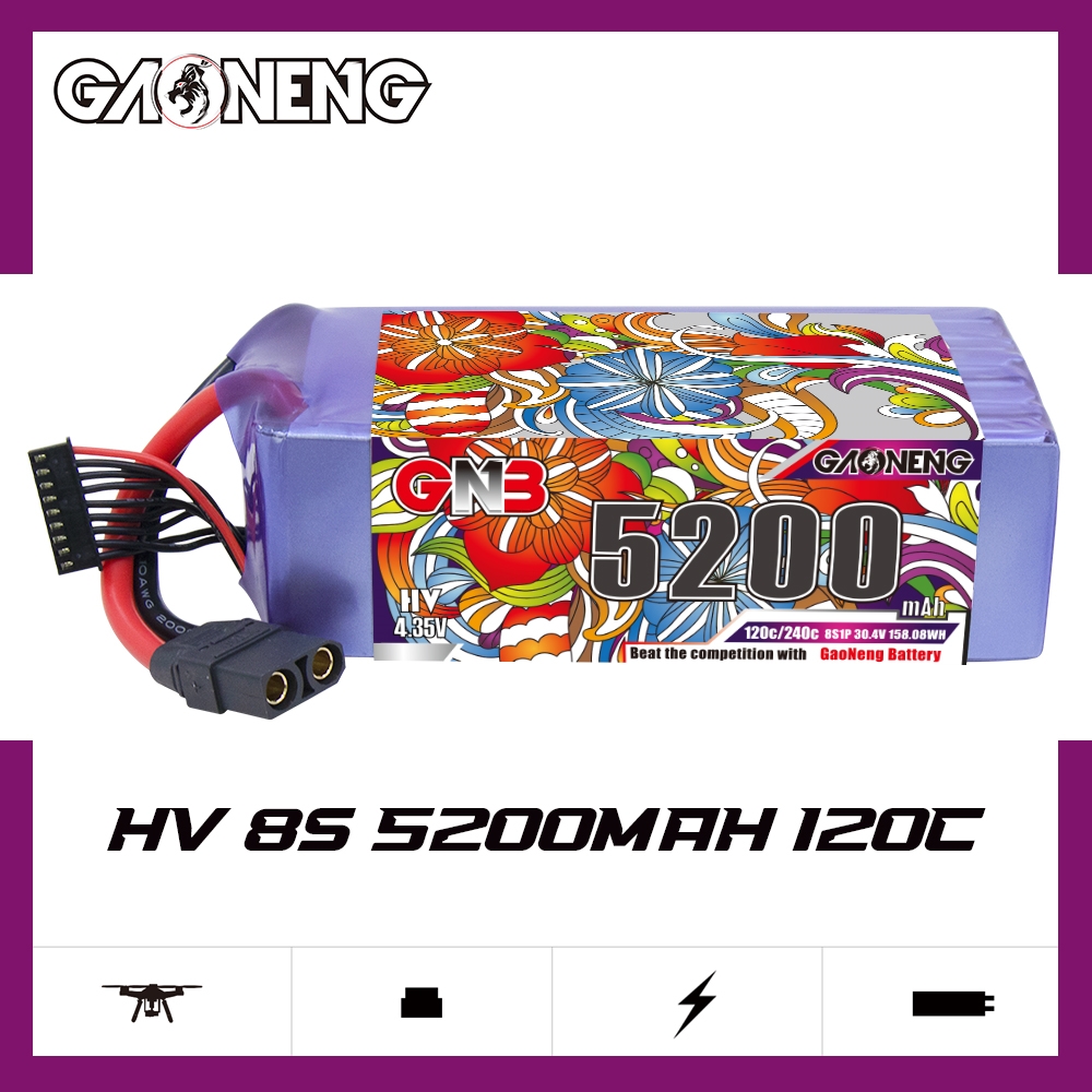 GAONENG GNB HV 8S 30.4V 5200mAh 120C LiPo Battery XT90