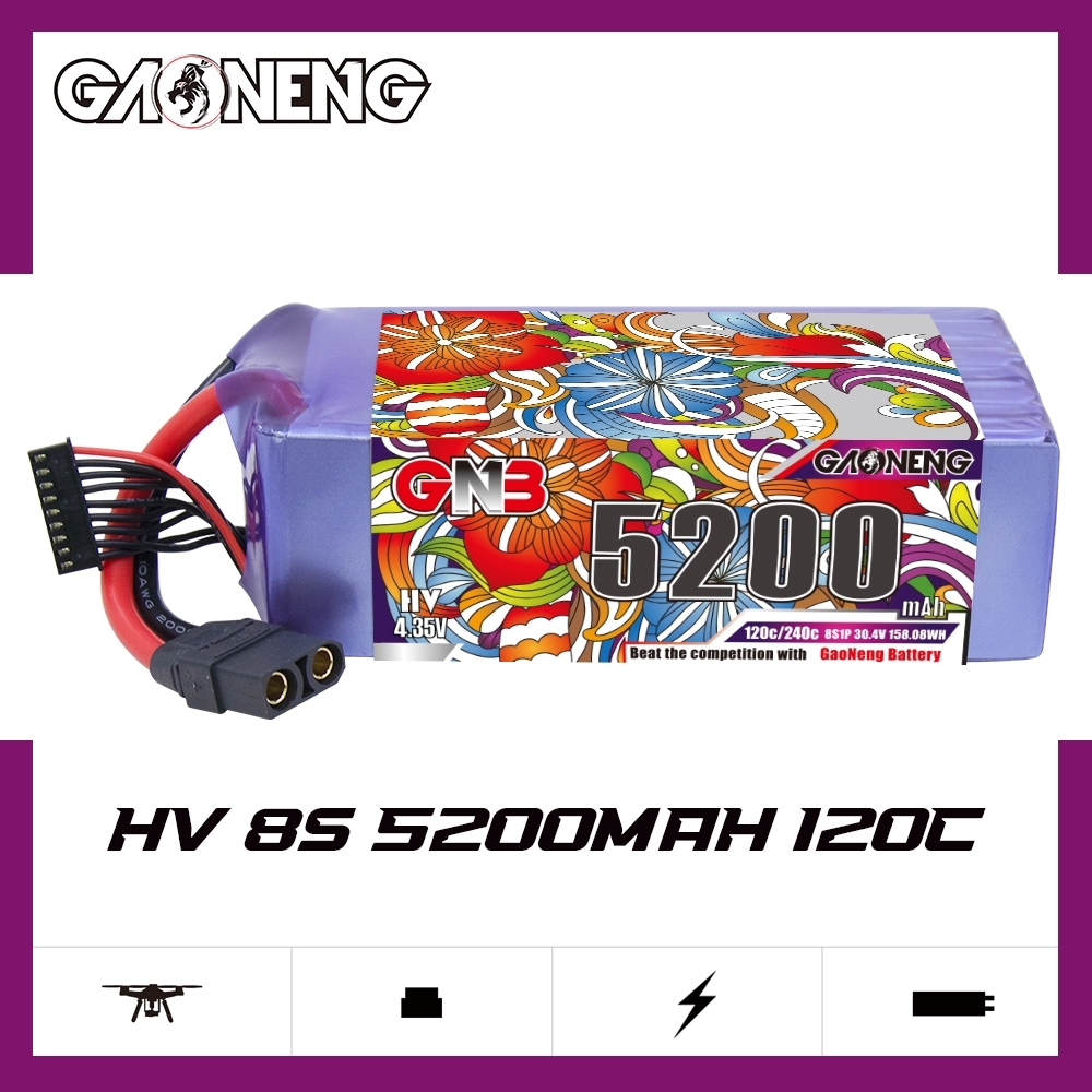 GAONENG GNB HV 8S 30.4V 5200mAh 120C LiPo Battery XT90