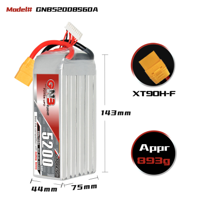 GAONENG GNB 8S 29.6V 5200mAh 60C LiPo Battery XT90