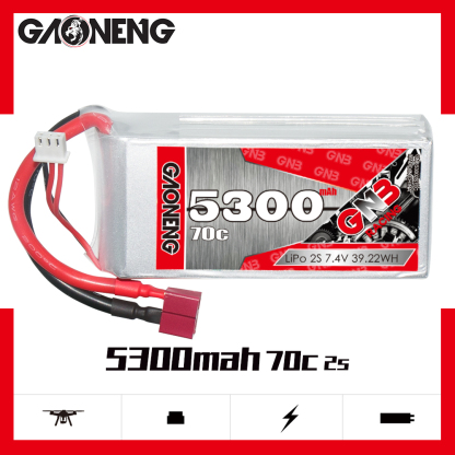 GAONENG GNB 2S 7.4V 5300mAh 70C LiPo Battery T-PLUG