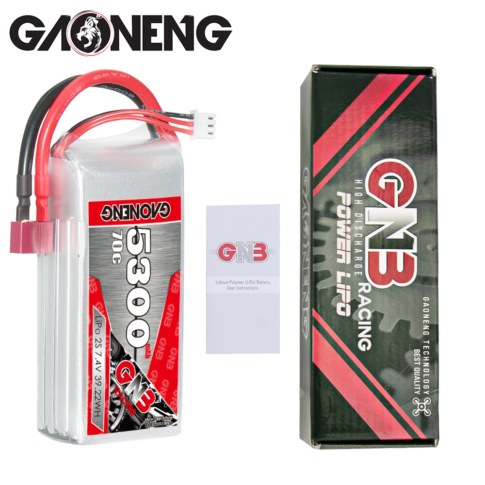 GAONENG GNB 2S 7.4V 5300mAh 70C LiPo Battery T-PLUG
