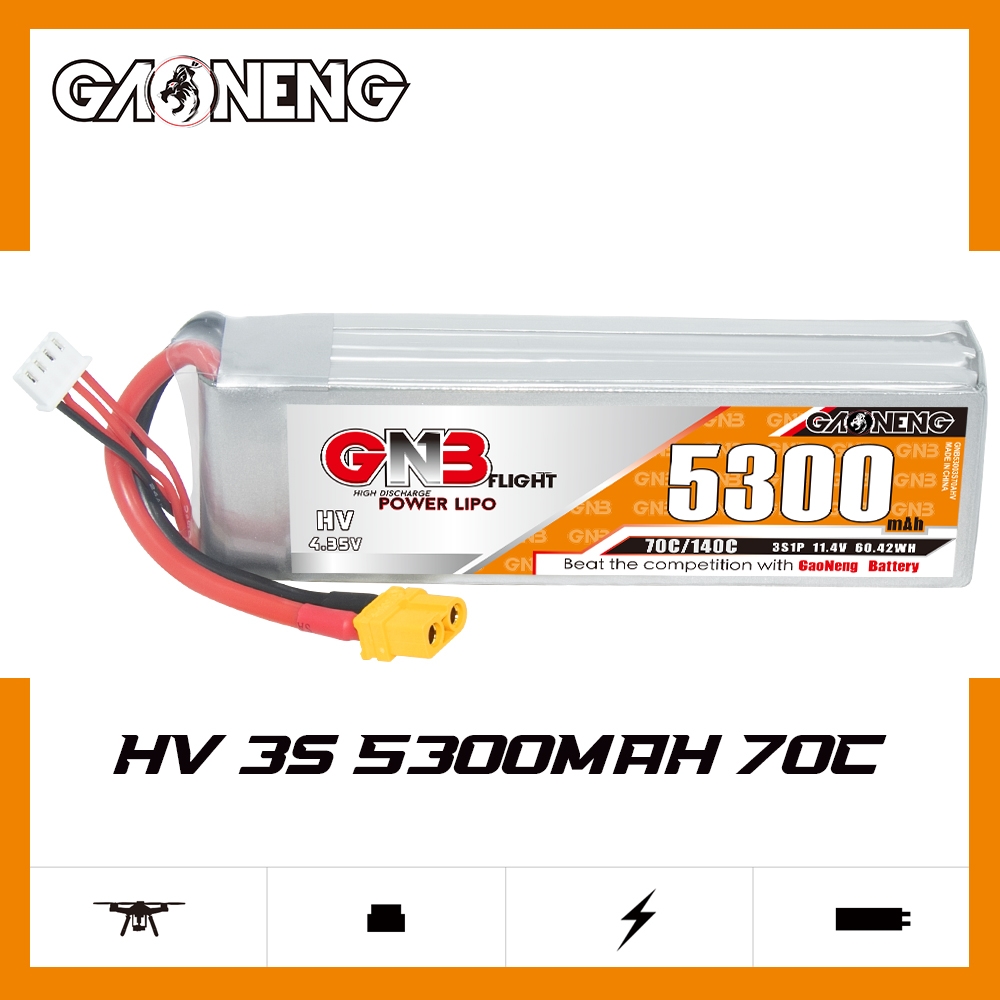 GAONENG GNB HV 3S 11.4V 5300mAh 70C LiPo Battery XT60