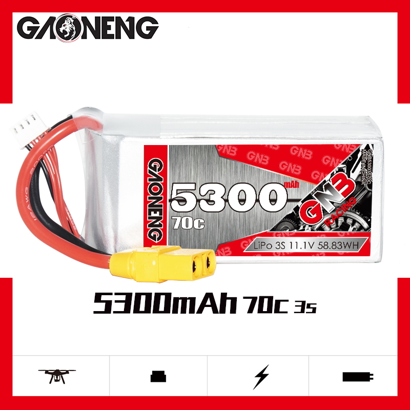GAONENG GNB 3S 11.1V 5300mah 70C LiPo Battery XT90