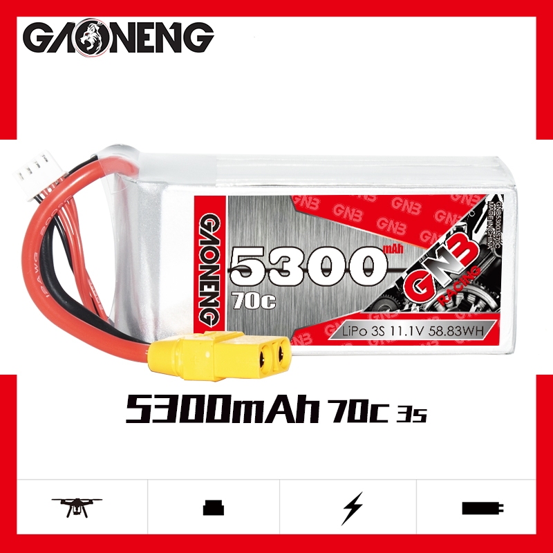GAONENG GNB 3S 11.1V 5300mah 70C LiPo Battery XT90