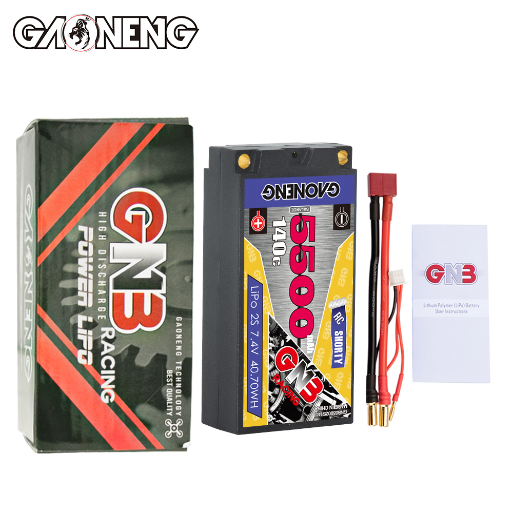 GAONENG GNB 2S 7.4V 5500mAh 140C Shorty Pack 5mm Bullet Hard Case LiPo Battery