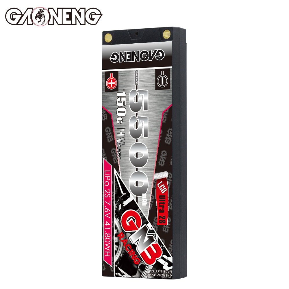 GAONENG GNB LiHV 2S 7.6V 5500mAh 150C Shorty Pack HardCase RC Car LiPo