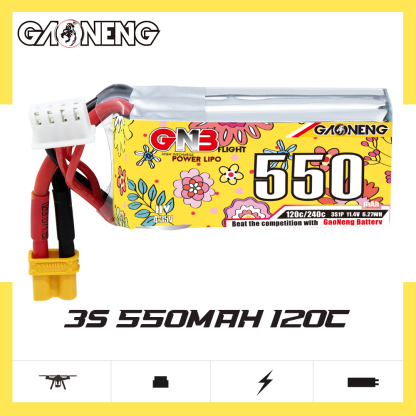 GAONENG GNB LiHV 3S 11.4V 550mAh 120C XT30 LiPo Battery