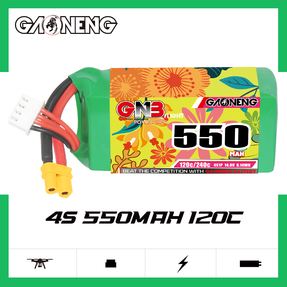 GAONENG GNB 4S 14.8V 550mAh 120C XT30 LiPo Battery
