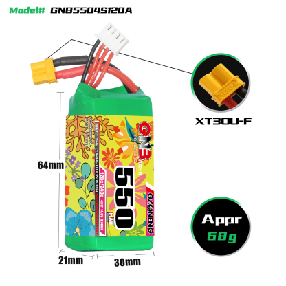 GAONENG GNB 4S 14.8V 550mAh 120C XT30 LiPo Battery