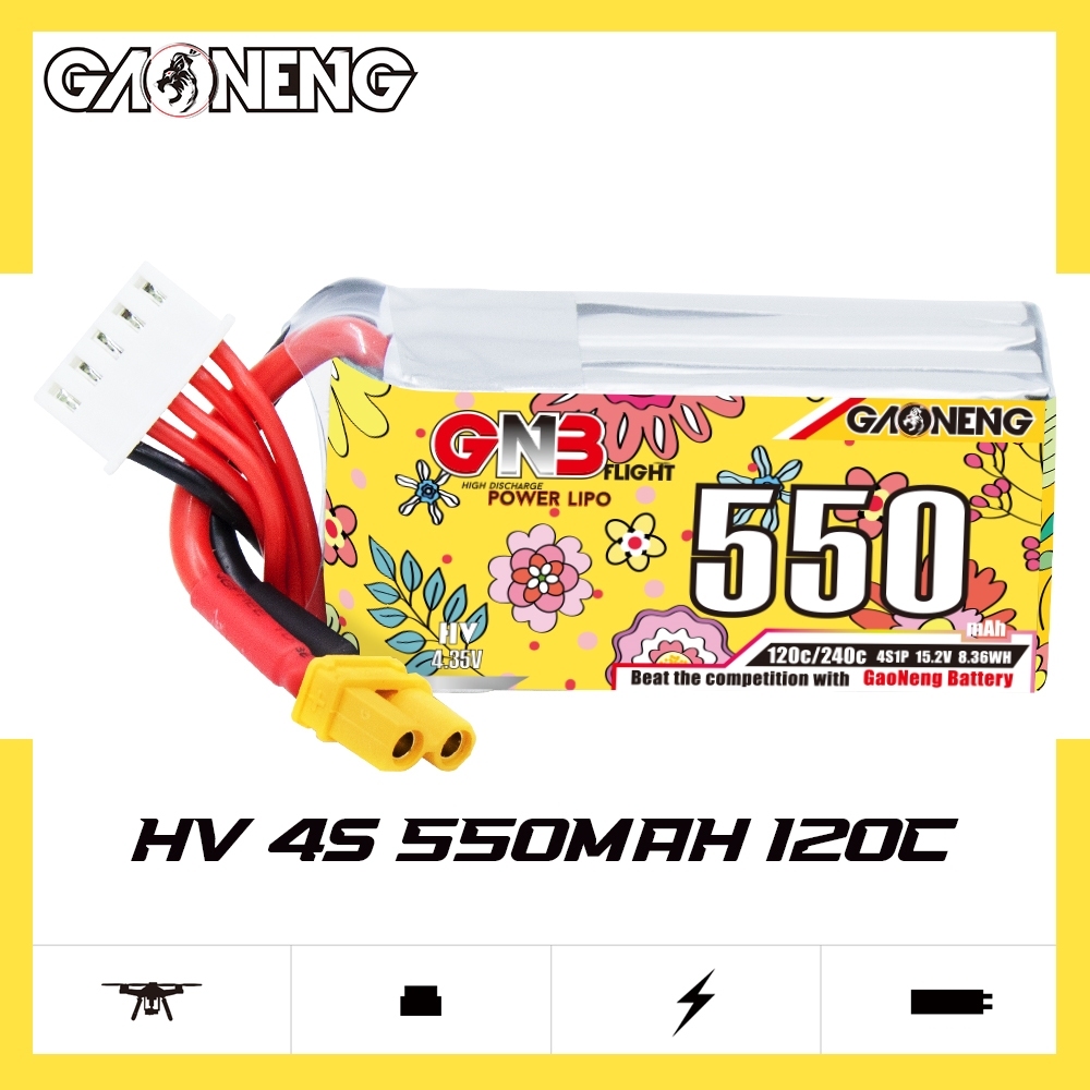 GAONENG GNB LiHV 4S 15.2V 550mAh 120C XT30 HV LiPo Battery