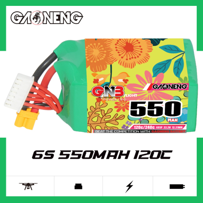 GAONENG GNB 6S 22.2V 550mAh 120C XT30 LiPo Battery