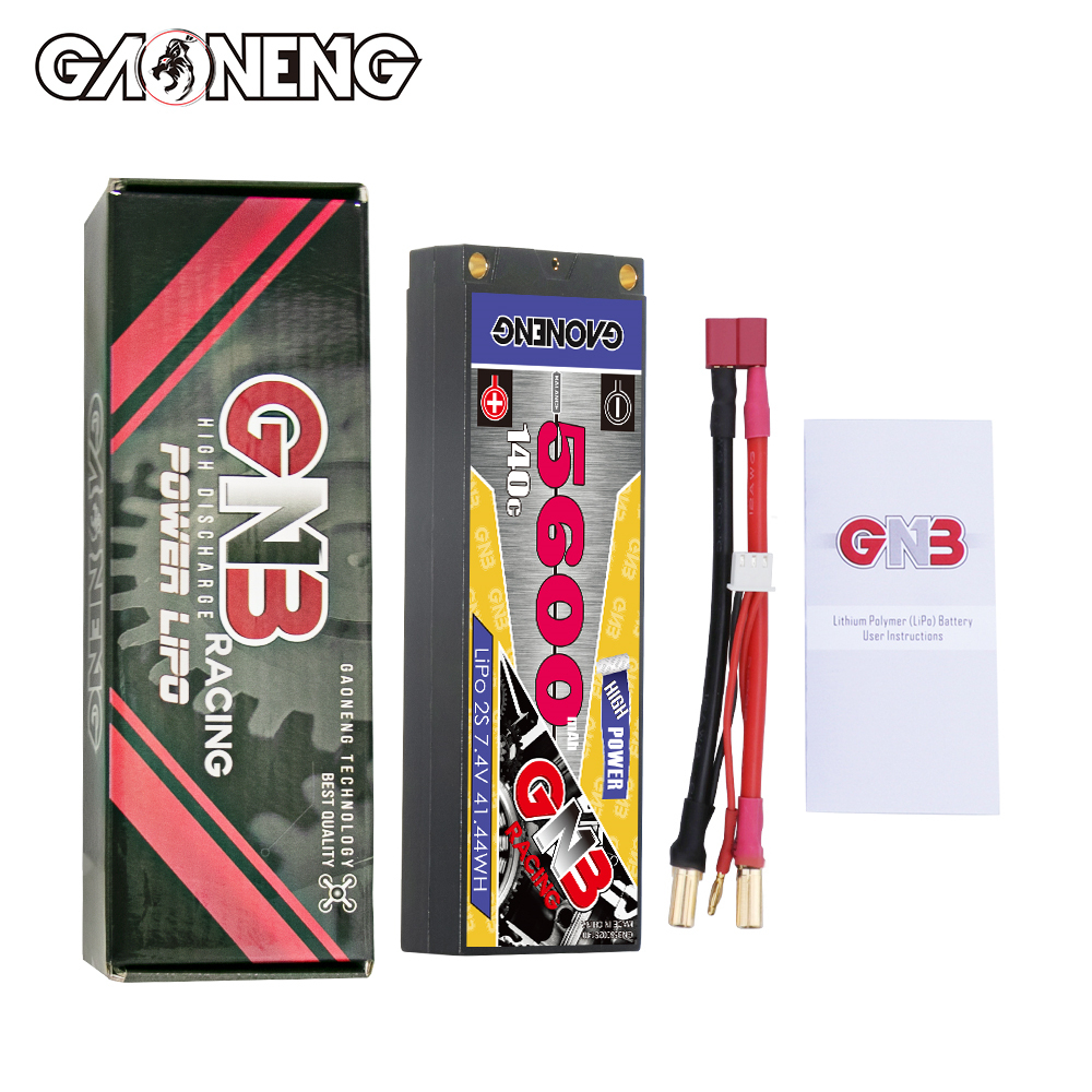 GAONENG GNB 2S 7.4V 5600mAh 140C LCG 5mm Bullet Hard Case LiPo Battery