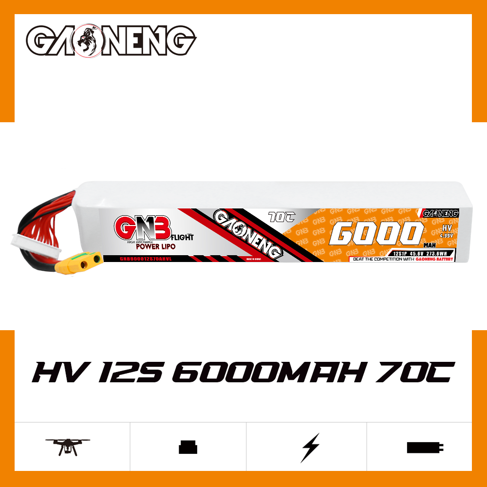 GAONENG GNB 12S 45.6V HV 6000mAh 70C LiPo Battery XT90S