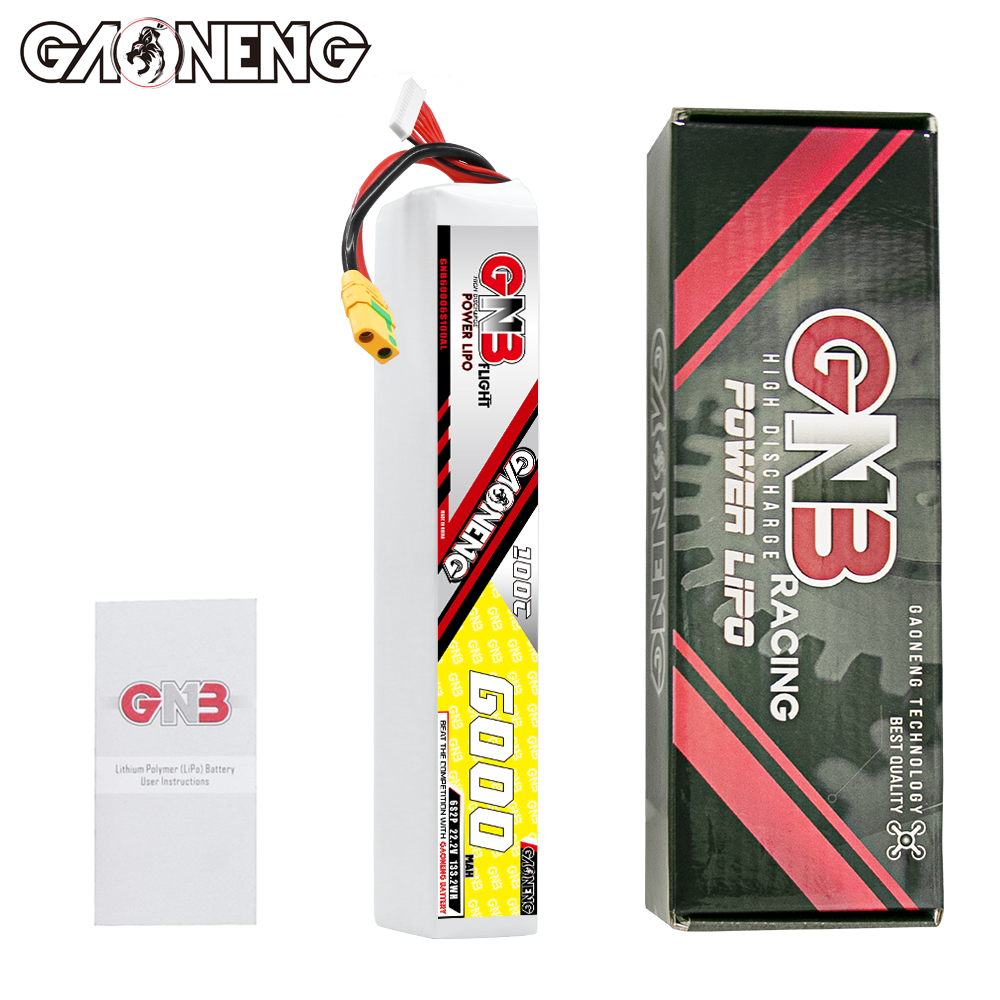 GAONENG GNB 6S 6S2P 22.2V 6000mAh 100C LiPo Battery XT90S