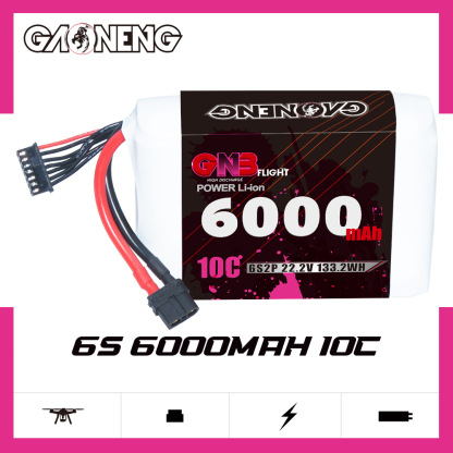 GAONENG GNB 6S 22.2V 6000mAh 10C XT60 Li-ion Battery made with Sony 18650 VTC6