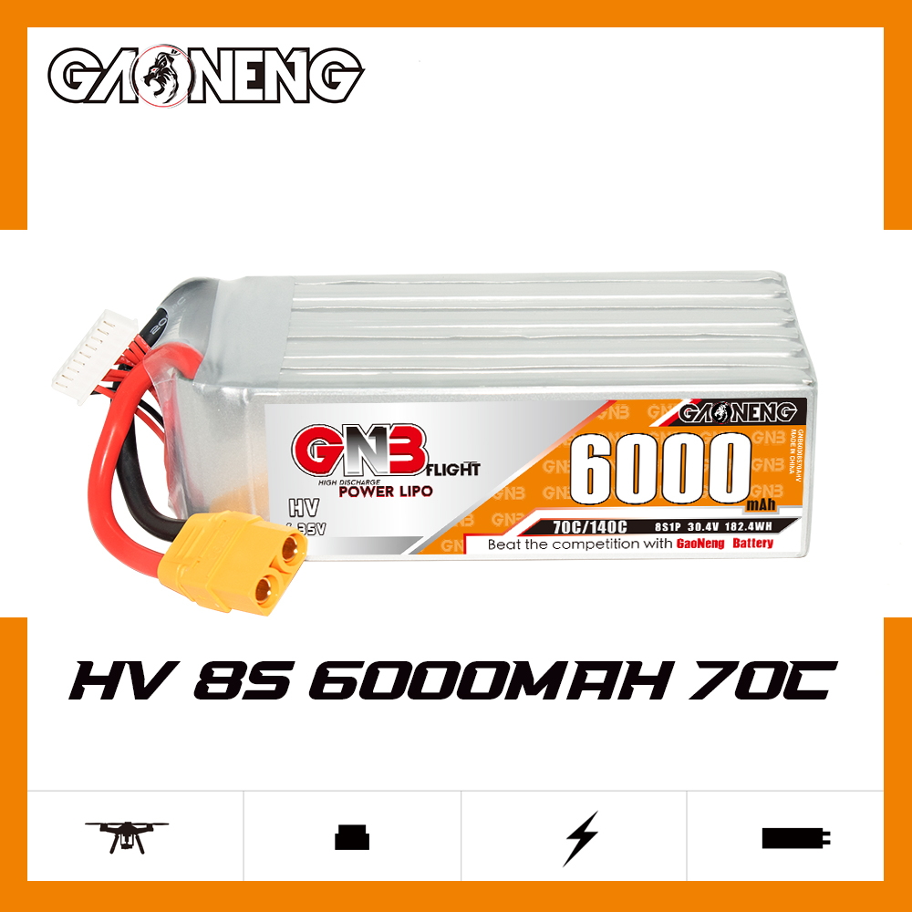 GAONENG GNB HV 8S 30.4V 6000mAh 70C LiPo Battery XT90