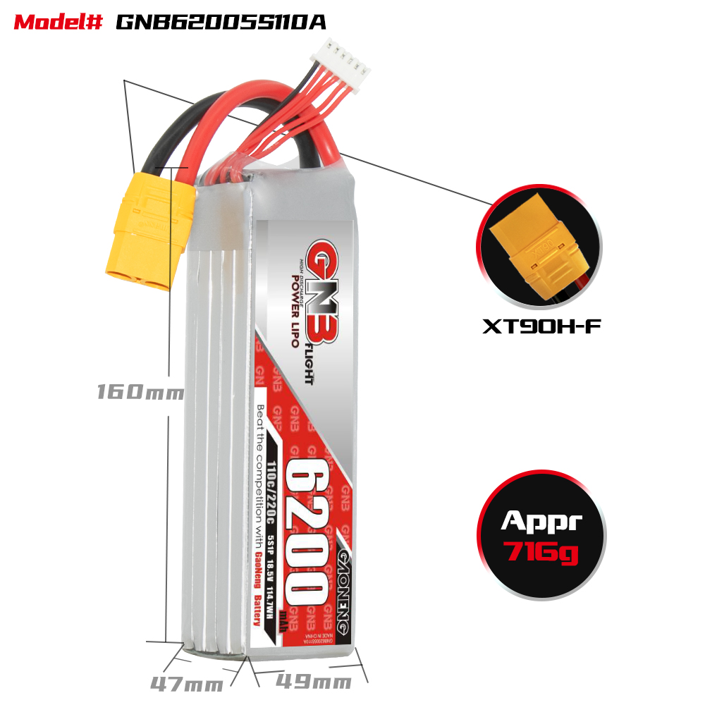 GAONENG GNB 5S 18.5V 4500mAh 120C LiPo Battery XT90