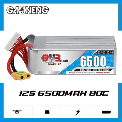 GAONENG GNB 12S1P 44.4V 6500mAh 80C LiPo Battery XT90S