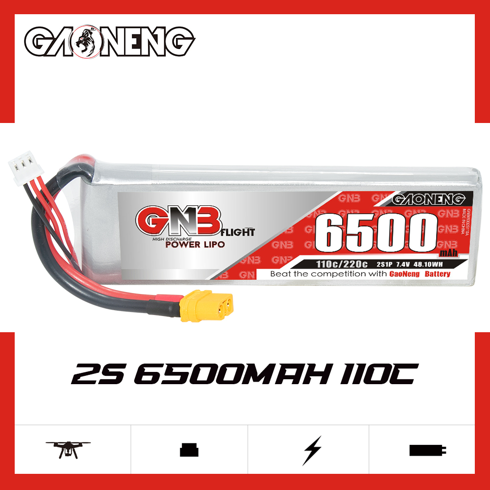 GAONENG GNB 2S 7.4V 6500mah 110C LiPo Battery XT60