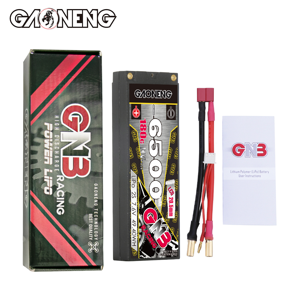 GAONENG GNB 2S 7.6V 6500mAh 180C  5mm Bullet Hard Case LiPo Battery LCG
