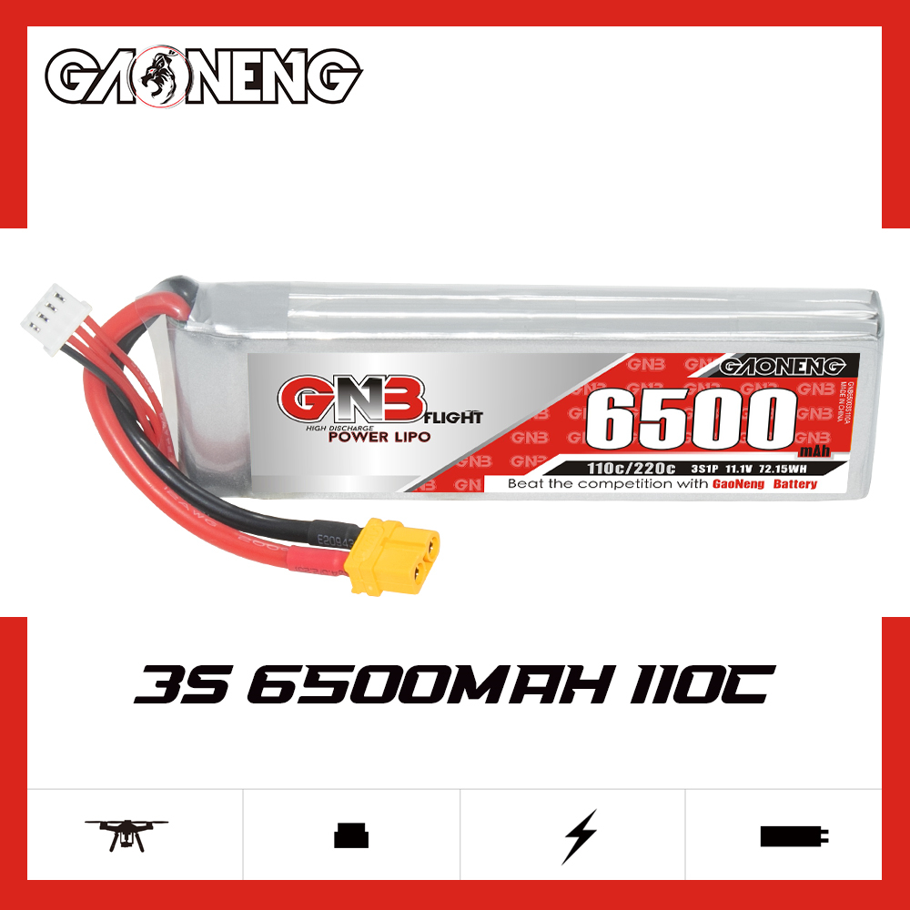 GAONENG GNB 3S 11.1V 6500mAh 110C LiPo Battery XT60