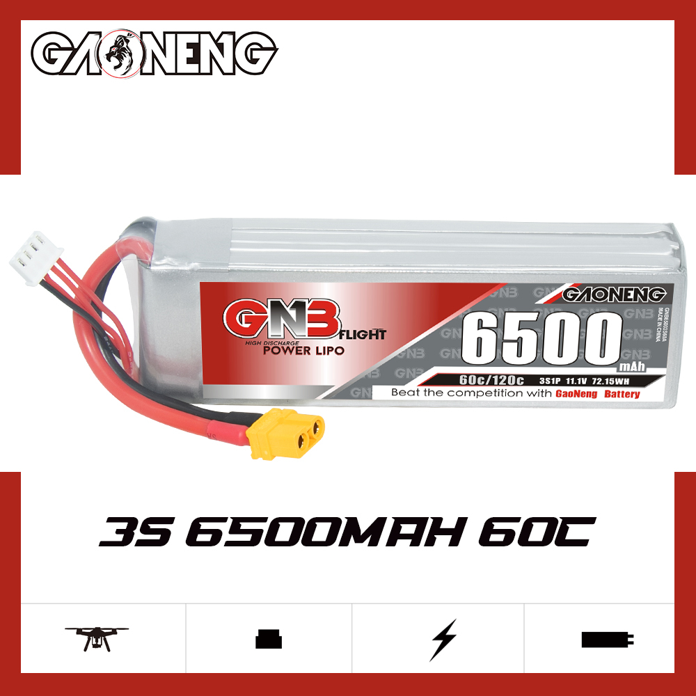 GAONENG GNB 3S 11.1V 6500mAh 60C LiPo Battery XT60