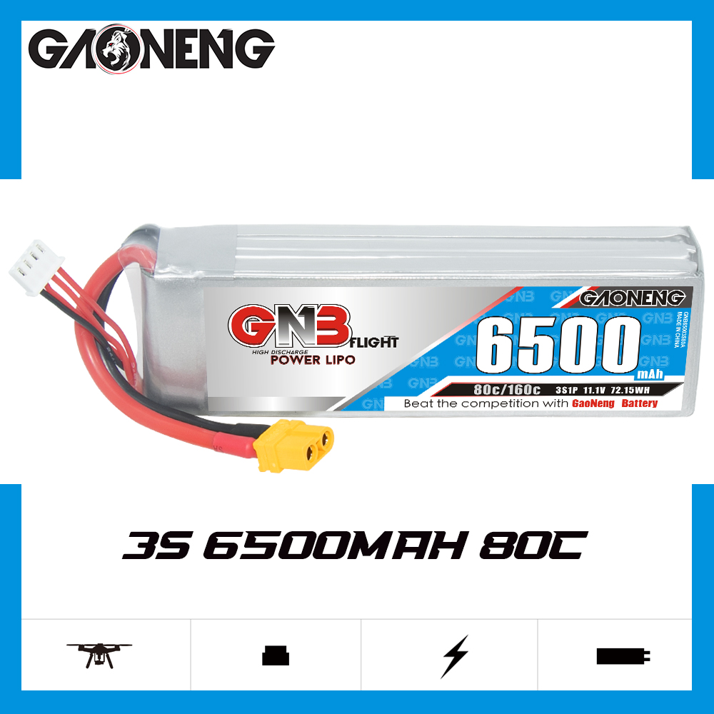 GAONENG GNB 3S 11.1V 6500mAh 80C LiPo Battery 