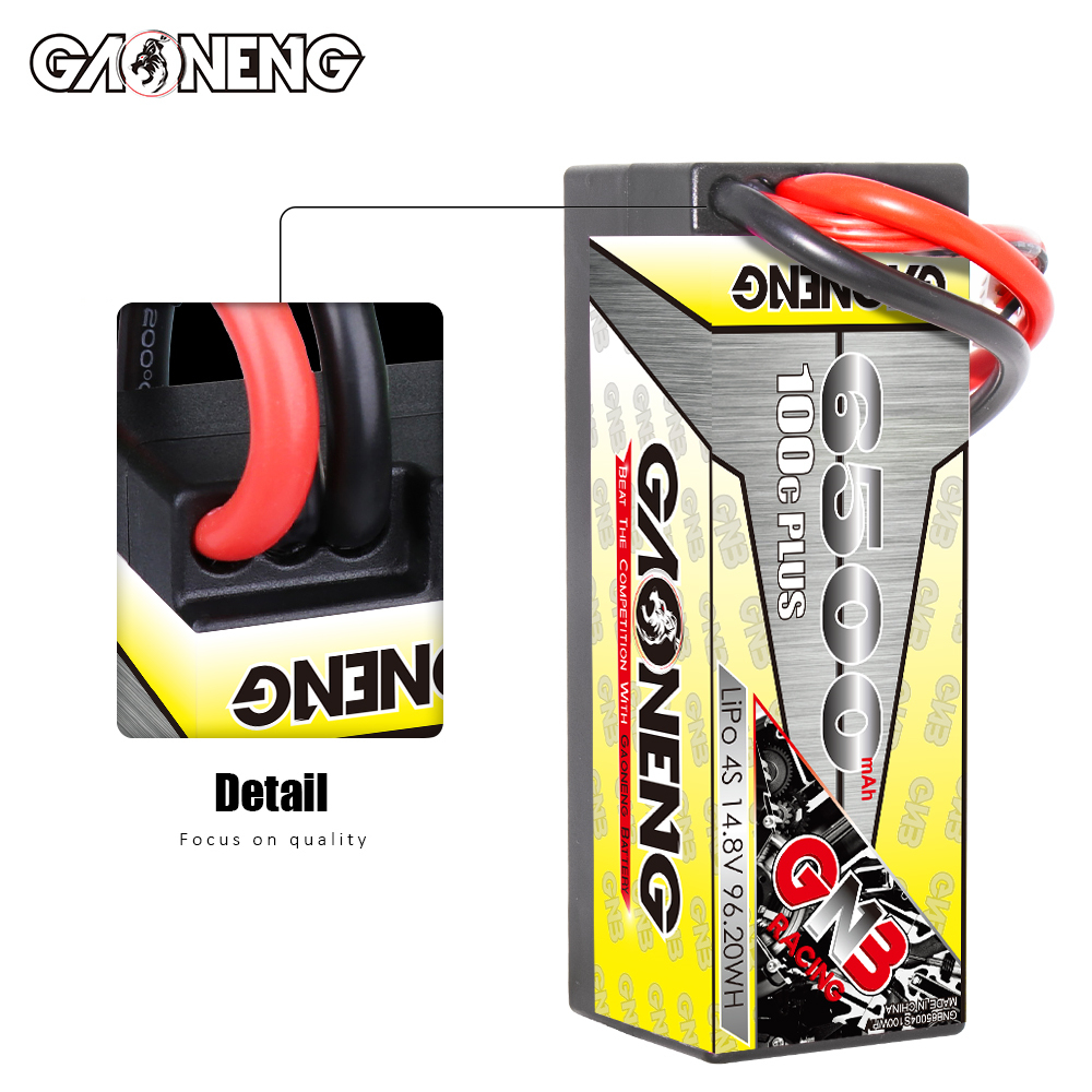 GAONENG GNB 4S 14.8V 6500mAh 100C Cabled Hard Case LiPo Battery XT90