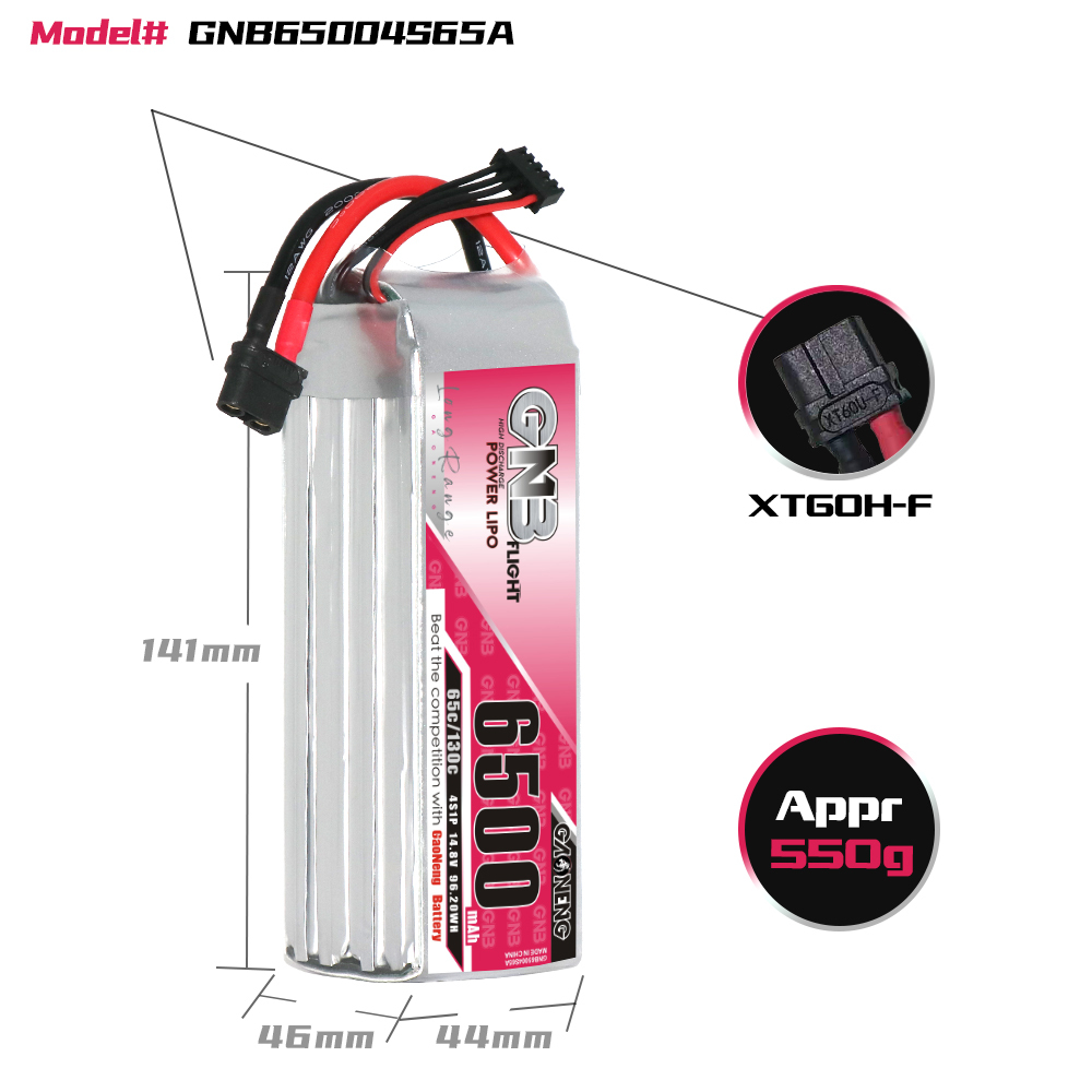 GAONENG GNB HV 4S 14.8V 6500mAh 65C XT60 LiPo Battery
