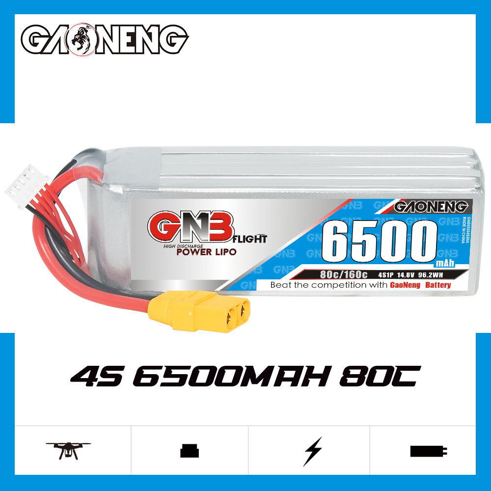 GAONENG GNB 4S 14.8V 6500mAh 80C LiPo Battery XT90