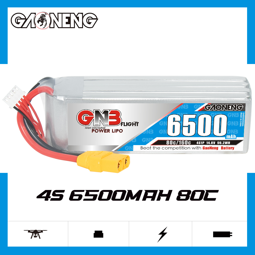 GAONENG GNB 4S 14.8V 6500mAh 80C LiPo Battery XT90