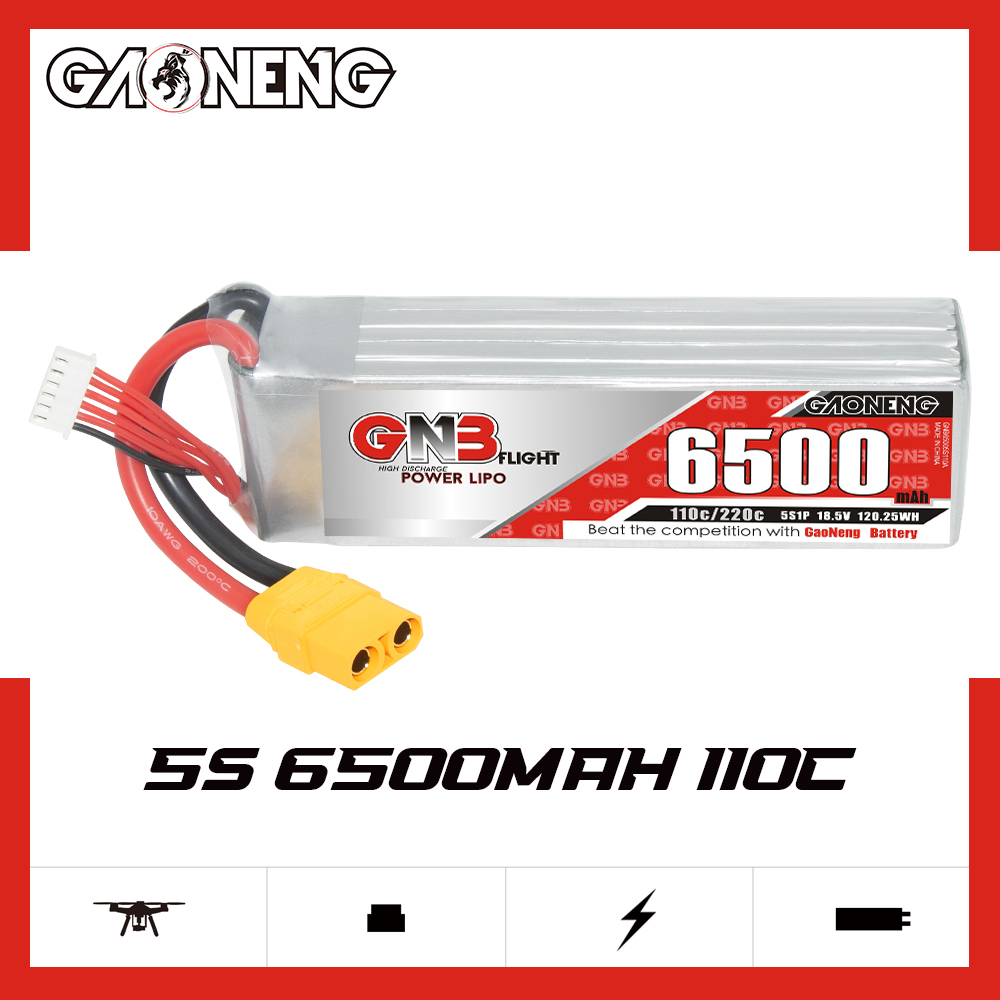 GAONENG GNB 5S 18.5V 6500mAh 110C LiPo Battery XT90