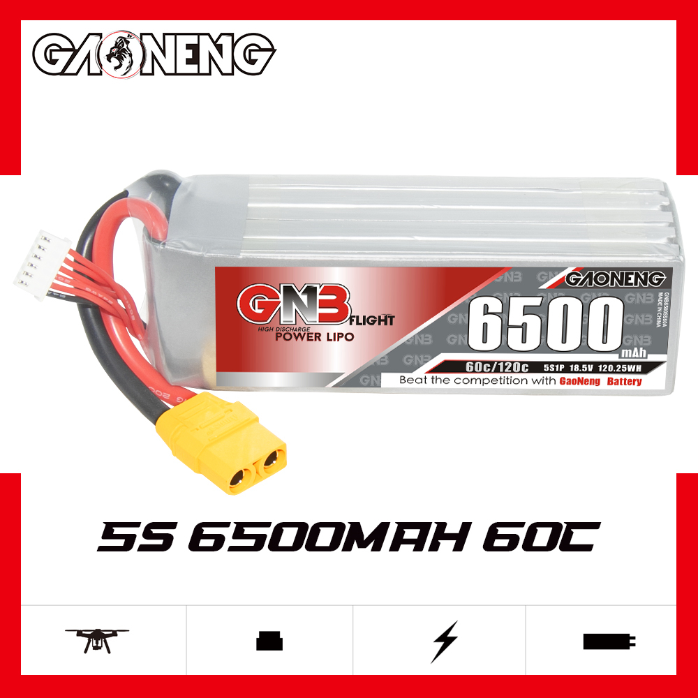 GAONENG GNB 5S 18.5V 6500mAh 60C LiPo Battery XT90