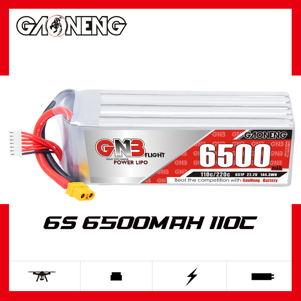 GAONENG GNB 6S 22.2V 6500mAh 110C LiPo Battery XT60