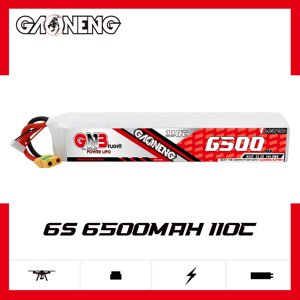 GAONENG GNB 6S 22.2V 6500mAh 110C LiPo Battery XT90S