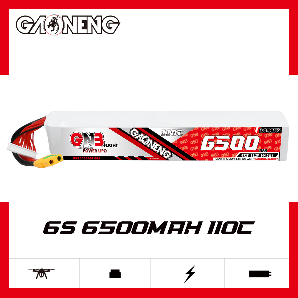 GAONENG GNB 6S 22.2V 6500mAh 110C LiPo Battery XT90S