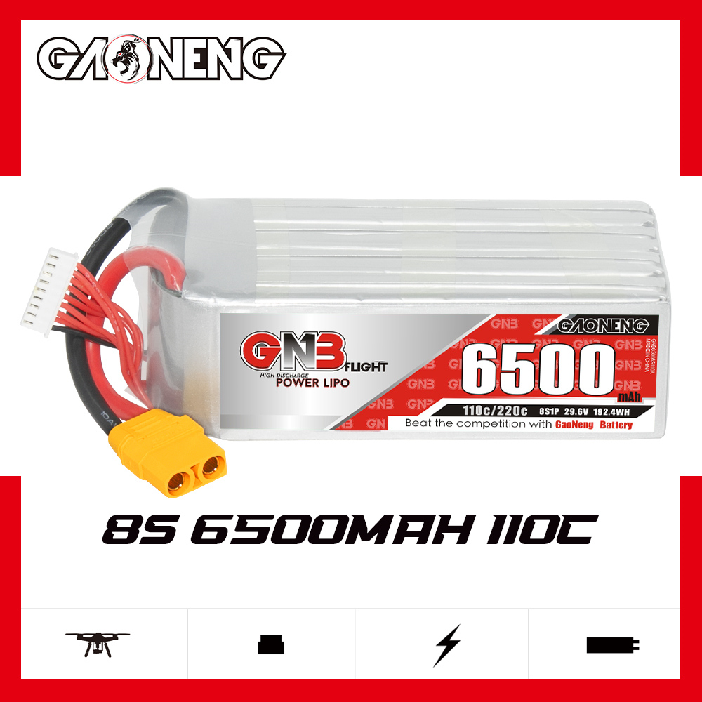 GAONENG GNB 8S 29.6V 6500mAh 110C LiPo Battery XT90