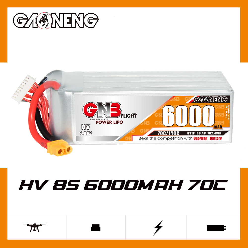 GAONENG GNB HV 8S 30.4V 6000mAh 70C LiPo Battery XT60